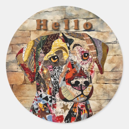 Sticker Rond Labrador Retriever Multimédia (Devant)