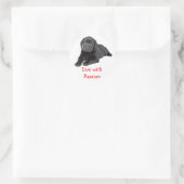 Sticker Rond Labrador Retriever Puppy Live With Passion Stick (Sac)