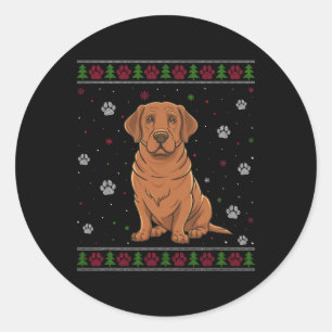 Sticker Rond Labrador Sweat de Noël Xmas Animal animal chien Lo