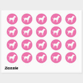Sticker Rond Labrador Theme Chien Baby shower Pink Lab (Feuille)
