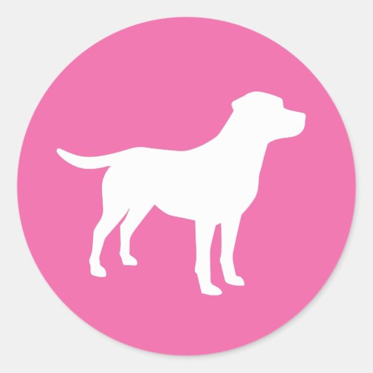 Sticker Rond Labrador Theme Chien Baby shower Pink Lab (Devant)