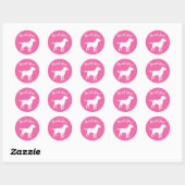 Sticker Rond Labrador Theme Chien Baby shower Pink Lab (Feuille)