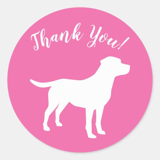 Sticker Rond Labrador Theme Chien Baby shower Pink Lab (Devant)