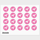 Sticker Rond Labrador Theme Chien Baby shower Pink Lab (Feuille)