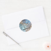 Sticker Rond Labradorite Rock Photo Turquoise et Blue Fête des (Enveloppe)