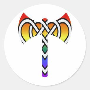Sticker Rond Labrys celtiques
