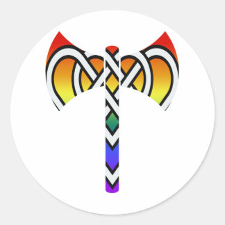 Sticker Rond Labrys celtiques