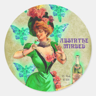 Sticker Rond L'absinthe s'est occupée de l'autocollant