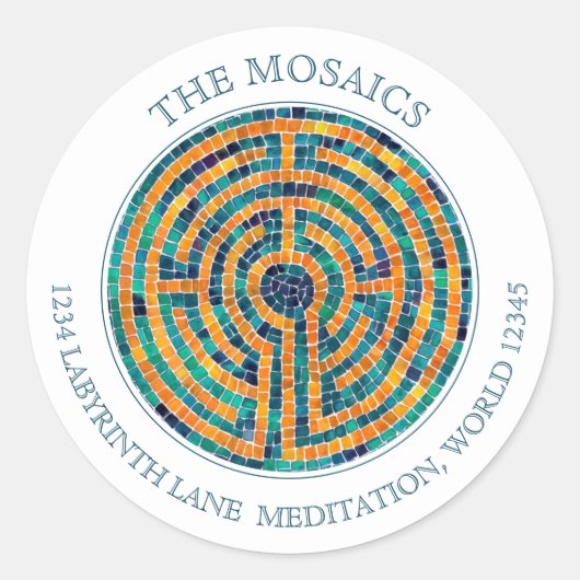 Sticker Rond LABYRINTH II - Gros scellés d'enveloppes d'adresse (Devant)