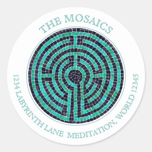 Sticker Rond LABYRINTH III Gros scellés d'adresse - Blanc (Devant)