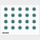 Sticker Rond LABYRINTH III Petits scellés d'adresse - Blanc (Feuille)