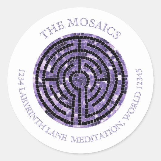 Sticker Rond LABYRINTH VI Sceau d'enveloppe petite adresse - Bl (Devant)
