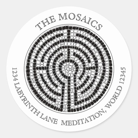 Sticker Rond LABYRINTH VII Gros scellés d'enveloppe de grande a (Devant)