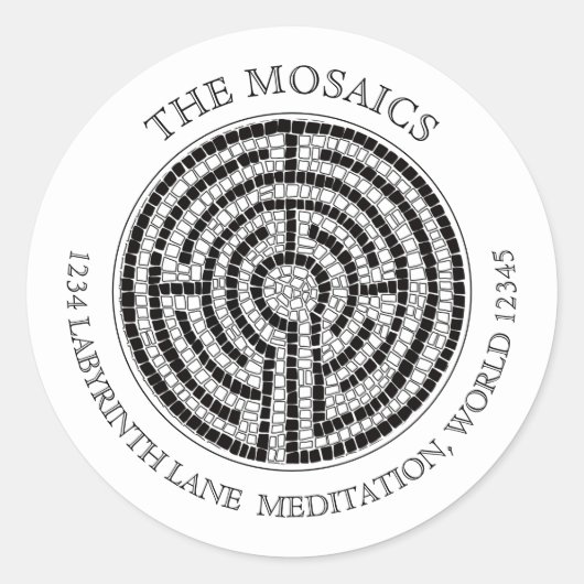 Sticker Rond LABYRINTH VII Sceaux pour petites adresses - Blanc (Devant)