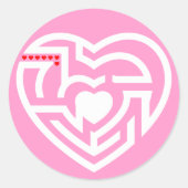 Sticker Rond labyrinthe d'amour (Devant)