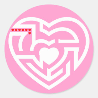 Sticker Rond labyrinthe d'amour