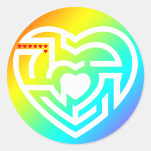 Sticker Rond labyrinthe d'amour