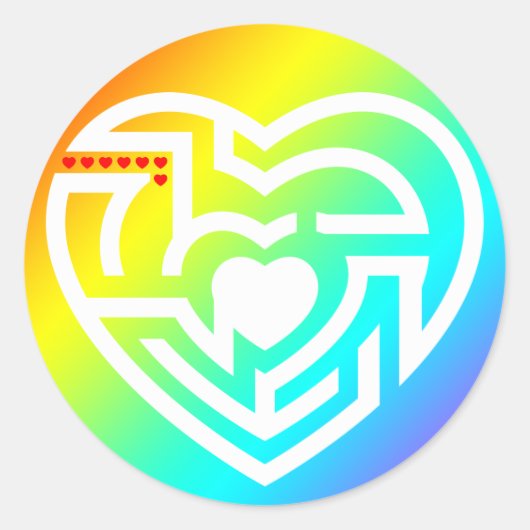 Sticker Rond labyrinthe d'amour (Devant)