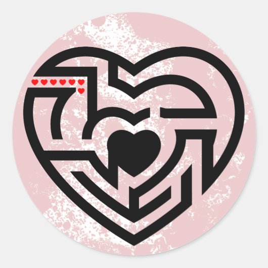 Sticker Rond labyrinthe d'amour (Devant)
