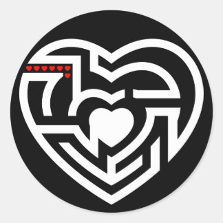 Sticker Rond labyrinthe d'amour