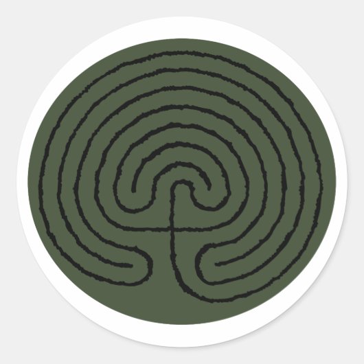 Sticker Rond Labyrinthe de méditation (Devant)