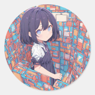 Sticker Rond Labyrinthe des couleurs