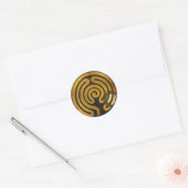 Sticker Rond labyrinthe or antique | éclaboussure noire (Enveloppe)