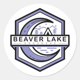 Sticker Rond lac beaver arkansas lune hexa
