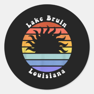 Sticker Rond Lac Bruin Louisiane La Souvenir de vacances au lev