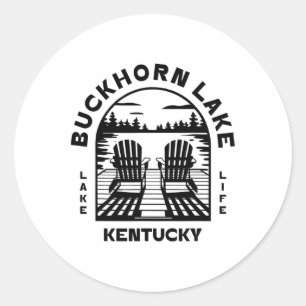 Sticker Rond Lac Buckhorn Kentucky Extérieur Vintage 