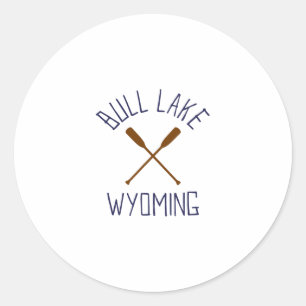 Sticker Rond Lac Bull Wyoming Plein Air Vintage 2