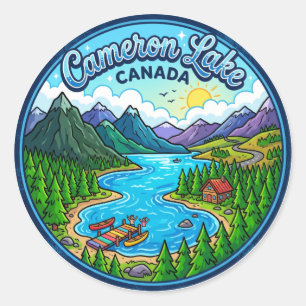 Sticker Rond Lac Cameron, Colombie-Britannique, Canada Canada