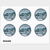 Sticker Rond Lac Castaic Californie Reflet (Feuille)