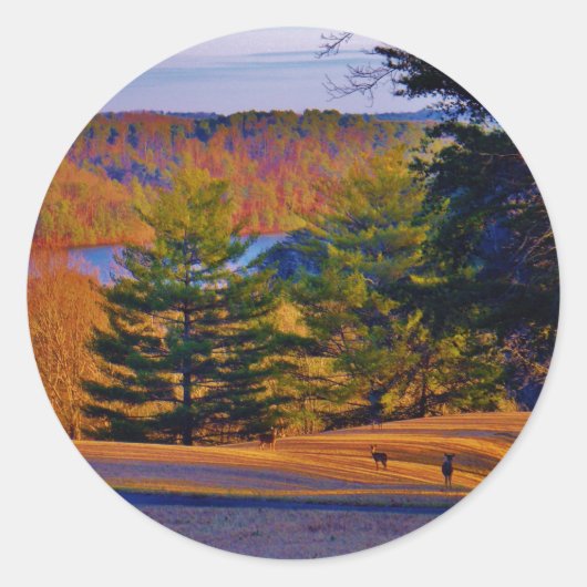 Sticker Rond Lac Deer & Mt (Devant)