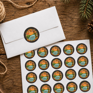 Sticker Rond Lac Deerwood Coloré Lac Ensoleillé