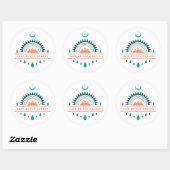 Sticker Rond lac des ozarks boho (Feuille)