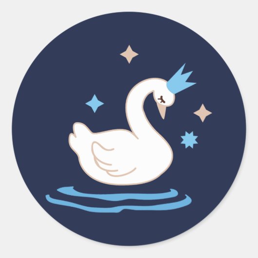 Sticker Rond Lac Enchanted - Cygne gracieux (Devant)