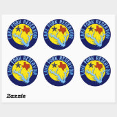 Sticker Rond Lac Fork Réservoir, Texas Bass Fishing (Feuille)