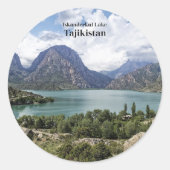 Sticker Rond Lac Iskanderkul, Tadjikistan (Devant)