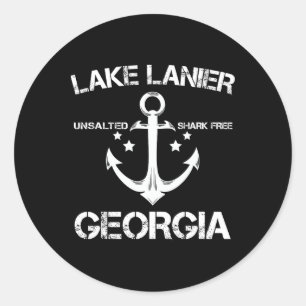 Sticker Rond Lac Lanier Géorgie Pêche Drôle Camping Été G
