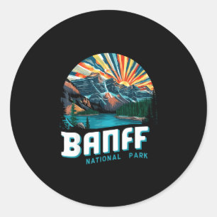 Sticker Rond Lac Louise vintage parc national de Banff Canada