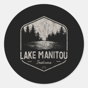 Sticker Rond Lac Manitou Indiana Outdoors Vintage