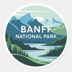 Sticker Rond Lac Moraine - Parc national Banff Canada Voyage au