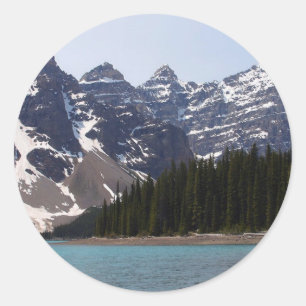 Sticker Rond Lac moraine près de Lake Louise au Canada