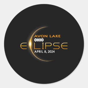 Sticker Rond Lac Ohio Total Éclipse solaire 2024