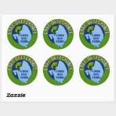 Sticker Rond Lac Okeechobee, Floride Bass Fishing (Feuille)