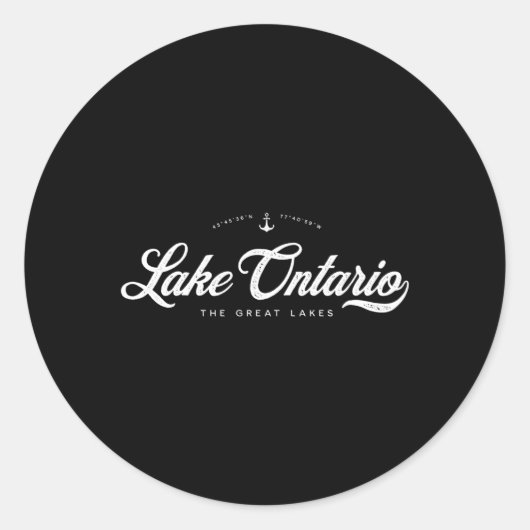 Sticker Rond Lac Ontario Les Grands Lacs (Devant)