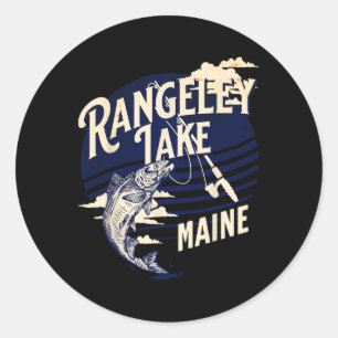Sticker Rond Lac Rangeley Maine Pêche à la mouche Truite B Pêch