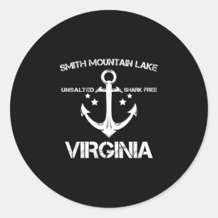 Sticker Rond lac Smith mountain virginie drôle pêche camping