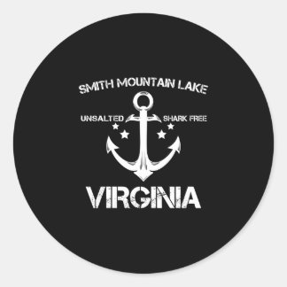Sticker Rond lac Smith mountain virginie drôle pêche camping